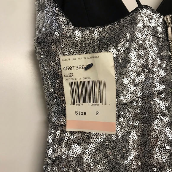 ABS silver sequins wiggle dress size 2 GORGEOUS!! - Picture 4 of 6